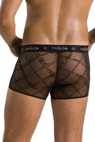 Чоловічі прозорі боксери Passion 032 Short James S/M Black, сітка