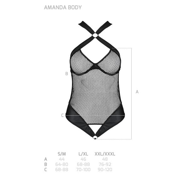 Сітчастий боді з халтером Amanda Body black S/M - Passion