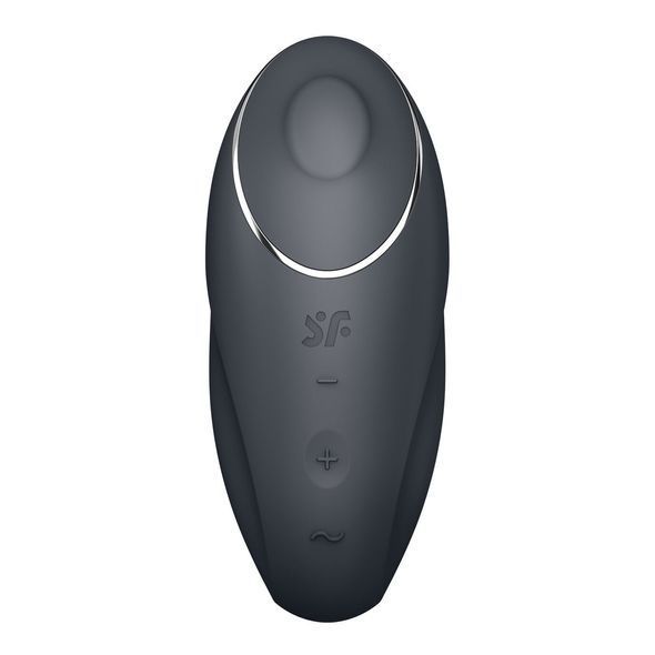 Вібростимулятор-пульсатор Satisfyer Tap & Climax 1 Bluegrey, ефект постукування пальцем, 2 мотори, Чорний, Чорний