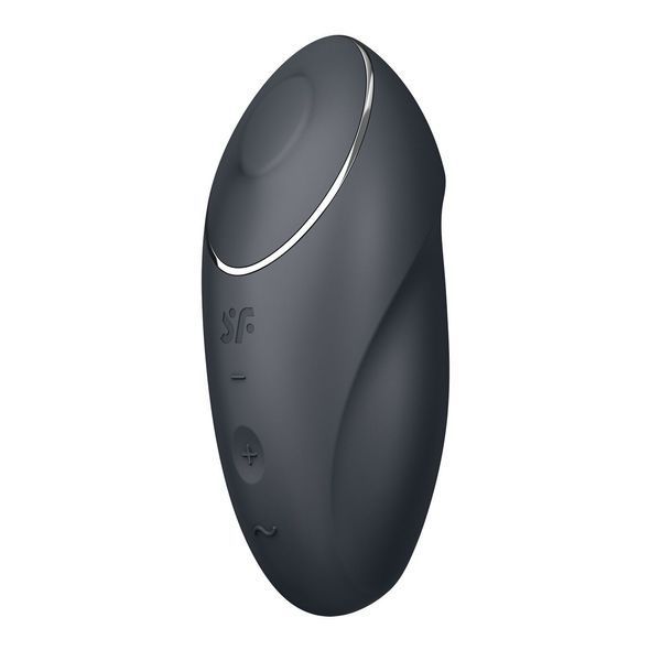 Вібростимулятор-пульсатор Satisfyer Tap & Climax 1 Bluegrey, ефект постукування пальцем, 2 мотори, Чорний, Чорний