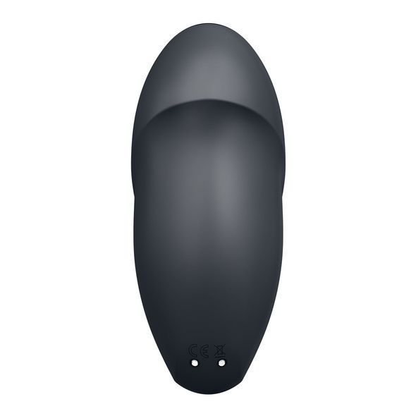 Вібростимулятор-пульсатор Satisfyer Tap & Climax 1 Bluegrey, ефект постукування пальцем, 2 мотори, Чорний, Чорний