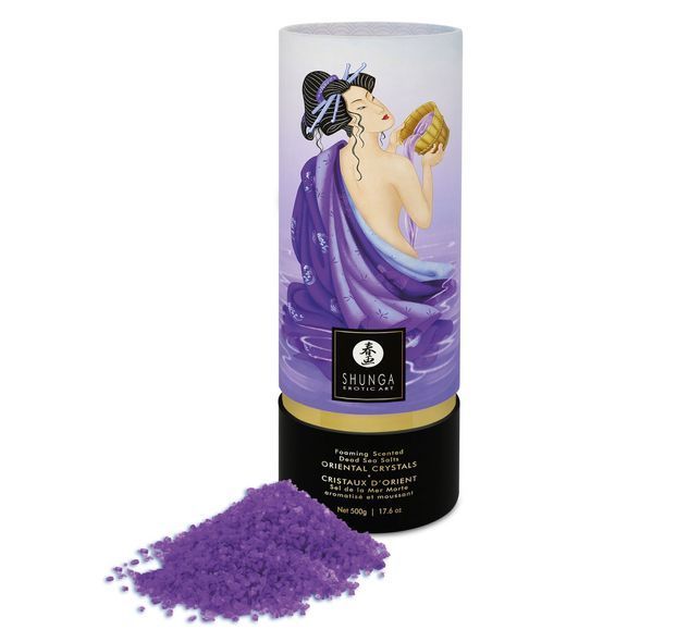 Пенящаяся соль для ванны Shunga Dead Sea salt Oriental Crystals &mdash; Exotic Fruits (500 г), соль Мертво