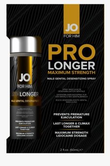 Пролонгирующий спрей System JO Prolonger Spray with Lidocaine (60 мл), не содержит минеральных масел