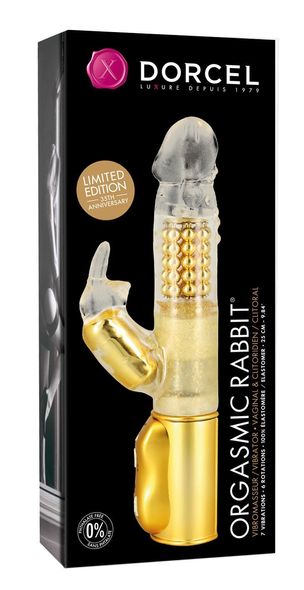 Вибратор-кролик Dorcel Orgasmic Rabbit Gold с жемчужным массажем, Золотистый, Золотистий