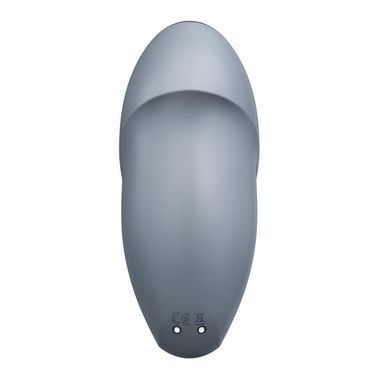 Вібростимулятор-пульсатор Satisfyer Tap & Climax 1 Bluegrey, ефект постукування пальцем, 2 мотори, Сірий, Сірий