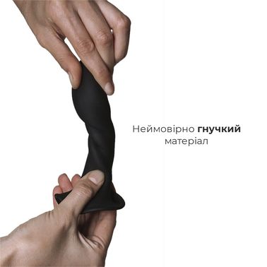 Дилдо з присоскою Adrien Lastic Hitsens 5 Black, відмінно для страпона, діаметр 2,4 см, довжина 13 с