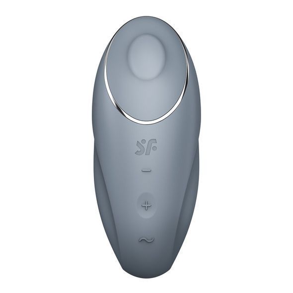 Вібростимулятор-пульсатор Satisfyer Tap & Climax 1 Bluegrey, ефект постукування пальцем, 2 мотори, Сірий, Сірий