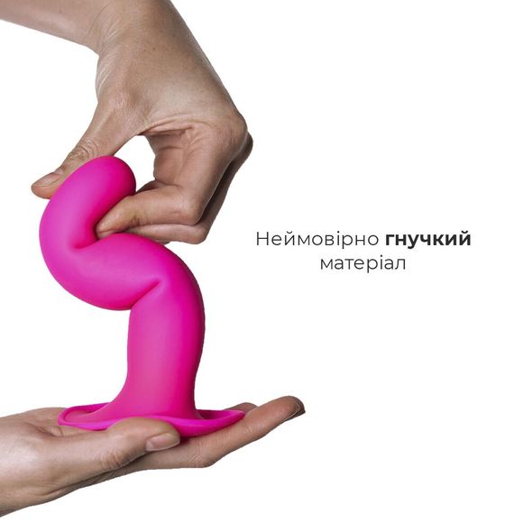 Дилдо з присоскою Adrien Lastic Hitsens 4 Pink, відмінно для страпона, діаметр 3,7см, довжина 17,8см