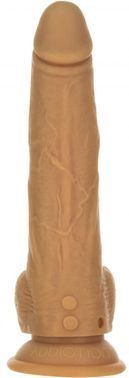Фаллоимитатор с пульсацией Naked ADDICTION Dominic 9&Prime; Caramel, пульт ДУ, диаметр 4,2 см