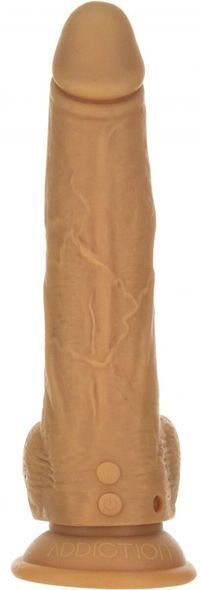 Фаллоимитатор с пульсацией Naked ADDICTION Dominic 9&Prime; Caramel, пульт ДУ, диаметр 4,2 см