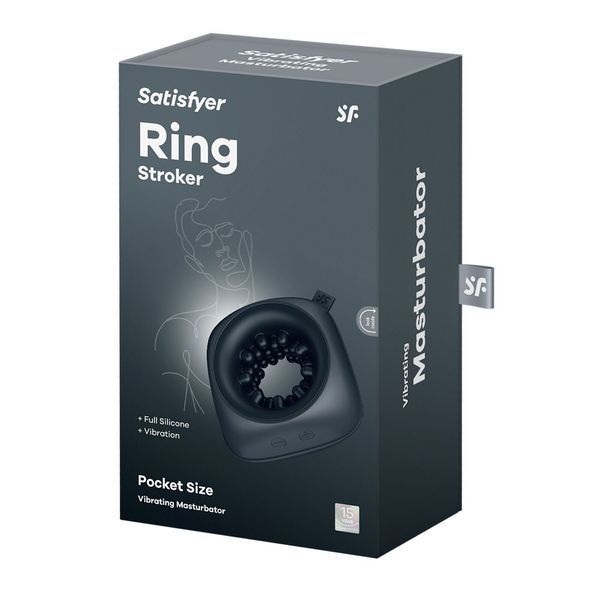 Мастурбатор Satisfyer Ring Stroker, 12 режимов вибрации, универсальный, компактный